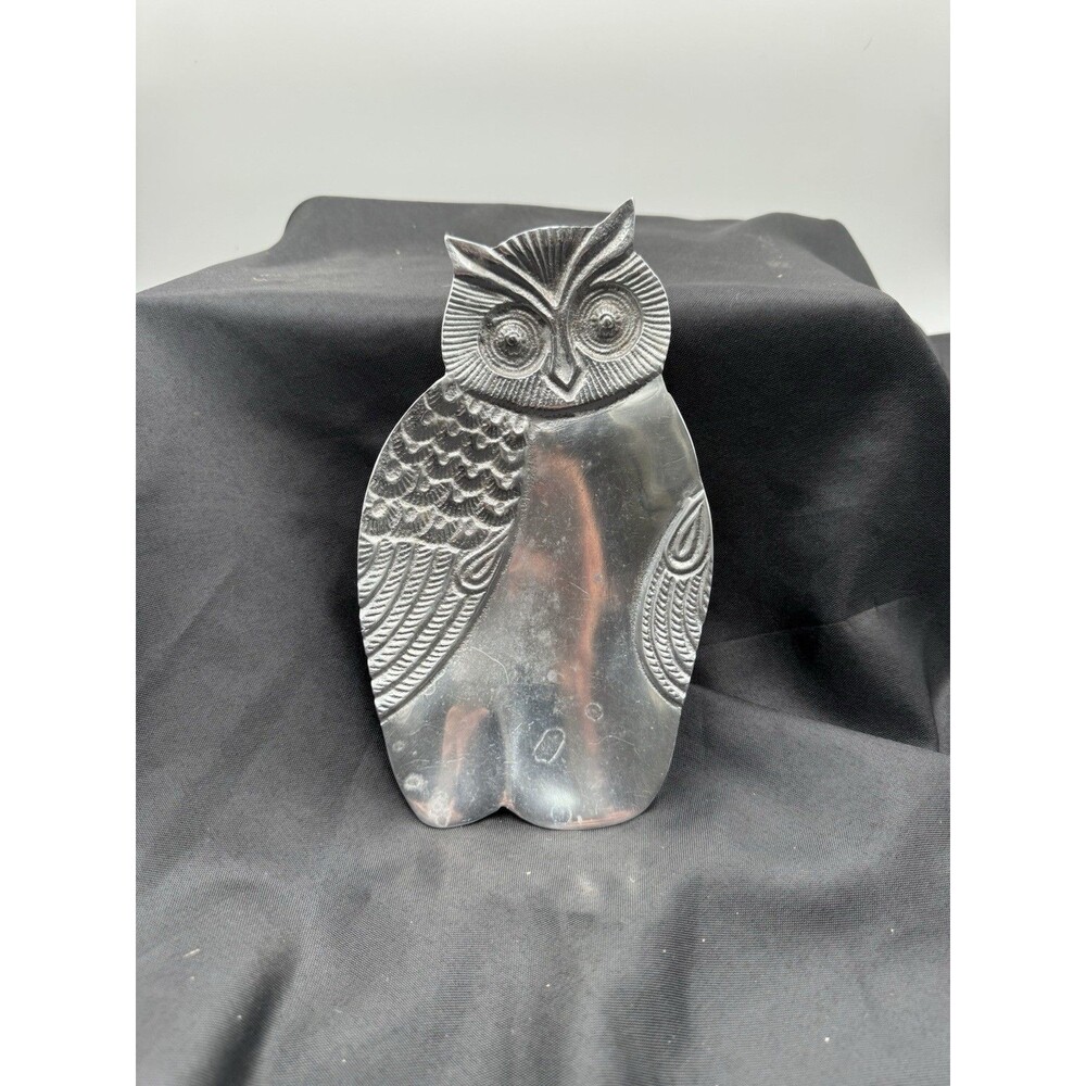 Foreside Metal Owl Trinket Jewelry Dish Decorative Storage Gray